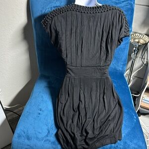 Twelve by twelve Elegant Black Dress with Beaded Accents (without belt )